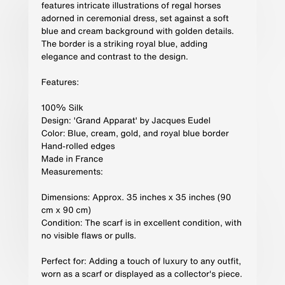 Hermes ‘ Grands Apparats Gorgeous blue, white, and gold square silk scarf 90 cm - Picture 8 of 15